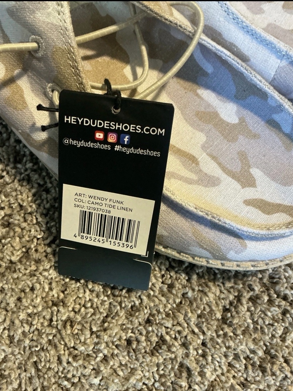Hey Dude Women’s Slip-On Shoes in Beige Camo - Picture 3 of 6